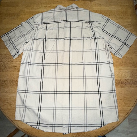 NWT Carhartt Men's off white shirt sleeve Plaid Button Down cotton Shirt Medium - Picture 2 of 13